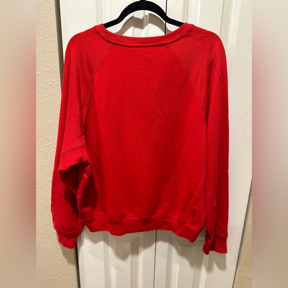 NWOT J.Crew Cozy Season Crewneck Sweatshirt Red , size Large - Picture 5 of 11
